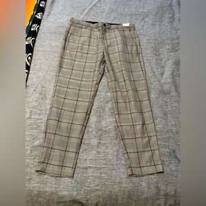 Pull&Bear Men's Checkered Gray Pants